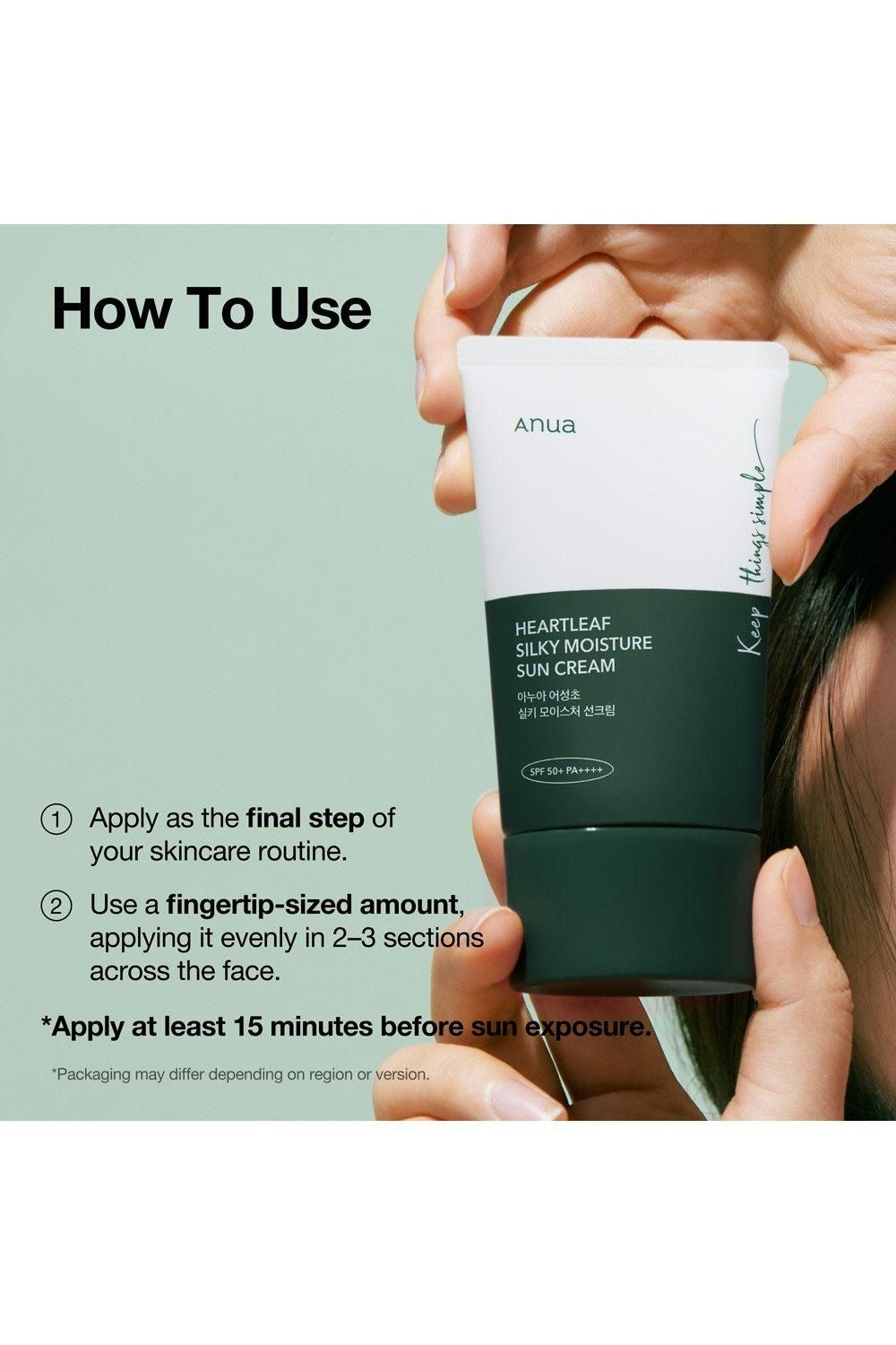 ANUA Houttuynia Cordata Sunscreen Anti-Melting and Brightening Care, Soft and Moisturized Isolation 50Ml