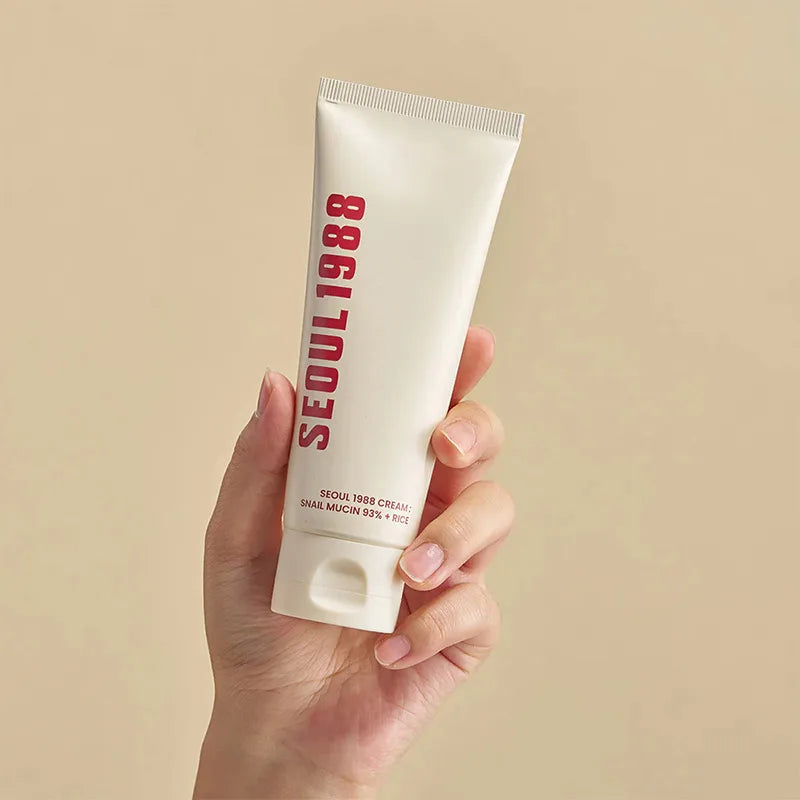 Seoul 1988 Snail Mucin Cream 100Ml Rice Soothing Moisturizer Skin Antiaging Repair Cream 92% Snail Filtrate Hydrating Face Cream