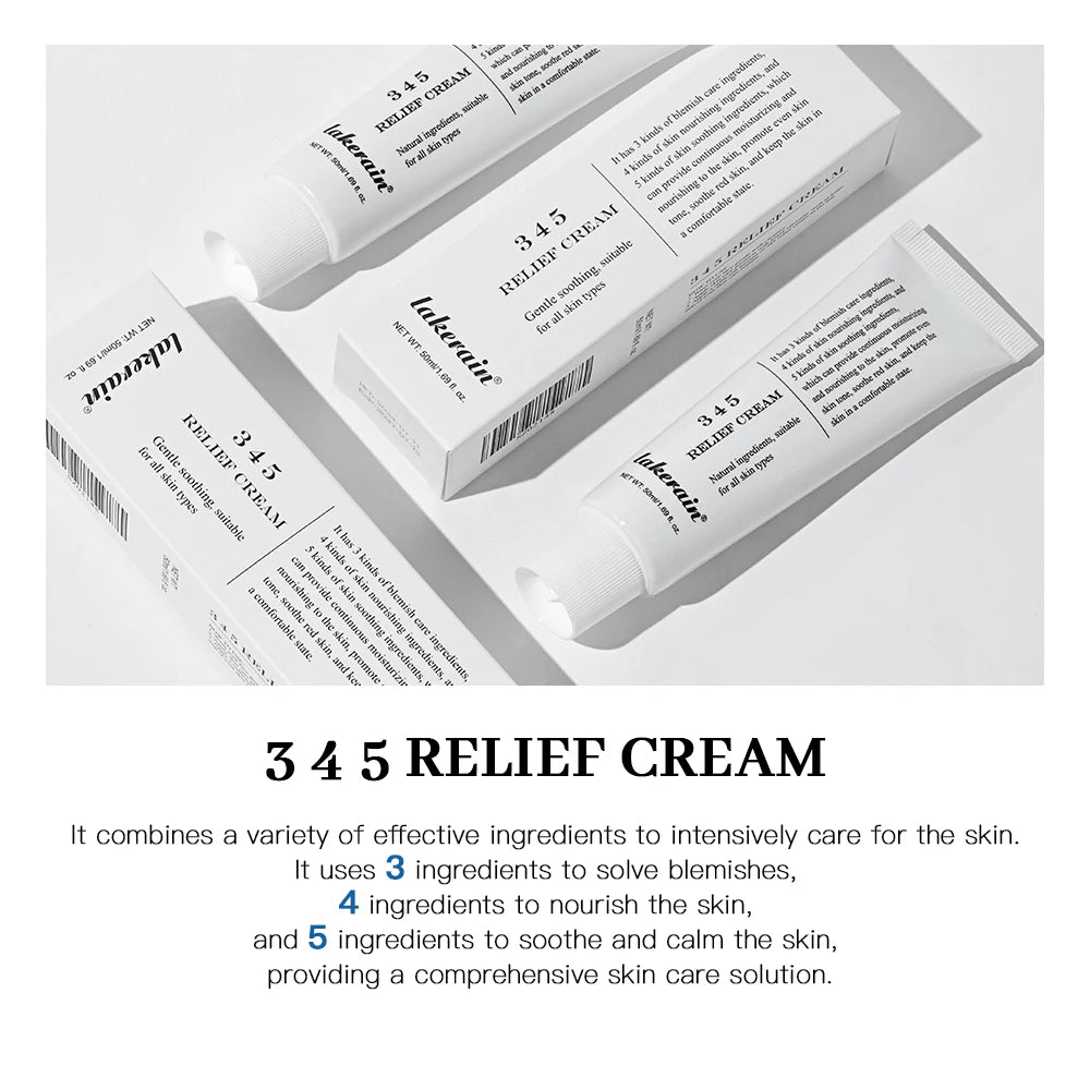 345 Relief Cream Address Blemishes Nourish Anti-Sugar Anti-Oxidation Soothing Care Face Lifting Beauty Moisturizer Korean Cream