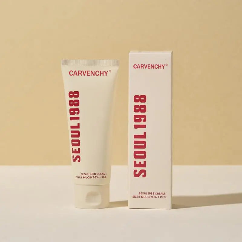 Seoul 1988 Snail Mucin Cream 100Ml Rice Soothing Moisturizer Skin Antiaging Repair Cream 92% Snail Filtrate Hydrating Face Cream